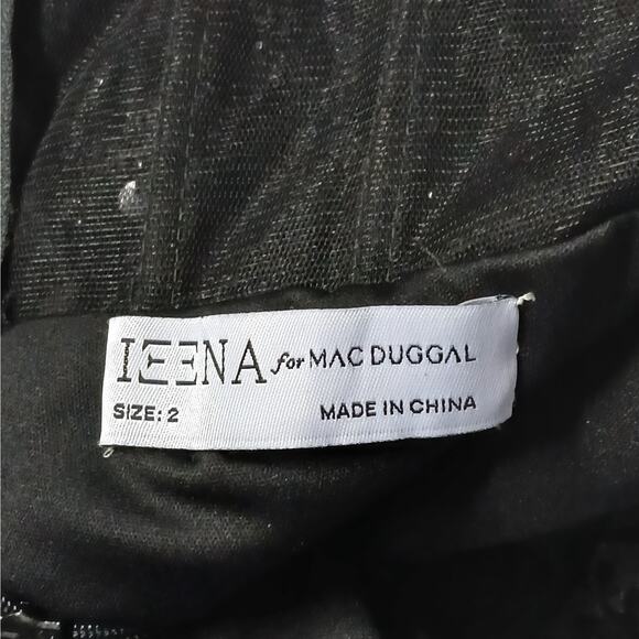 Mac Duggal Ieena Corset Dress Womens Size 2 Black Beaded Formal Evening Gown - Picture 5 of 11